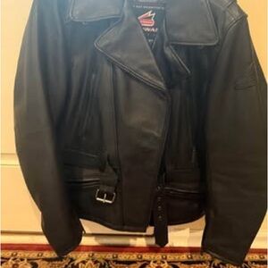 Women's Black Leather Biker Jacket